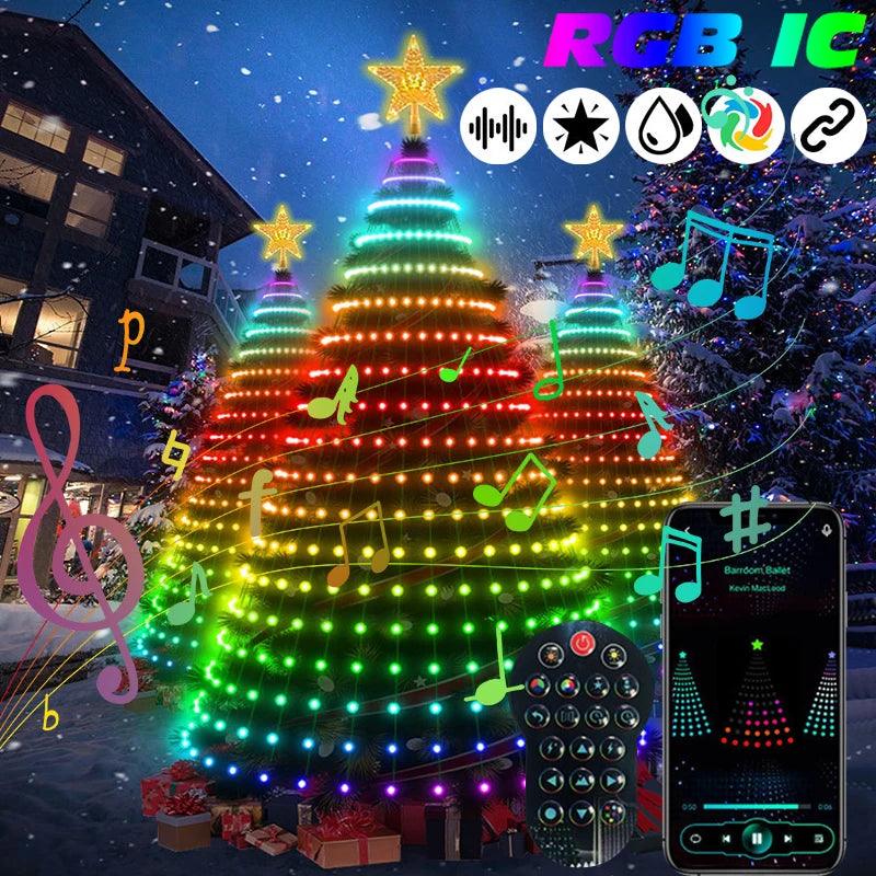 Smart RGB IC Christmas Tree Lights: Multicolor LED Star Strings  VEXAN Shop