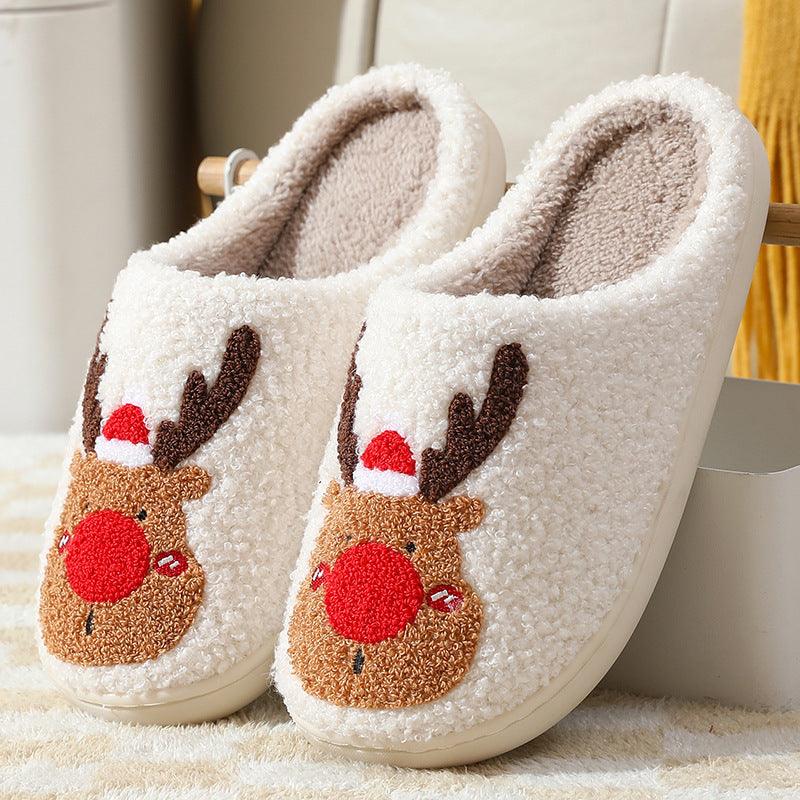 Christmas Elk Winter Slippers: Cozy Home Comfort  VEXAN Shop