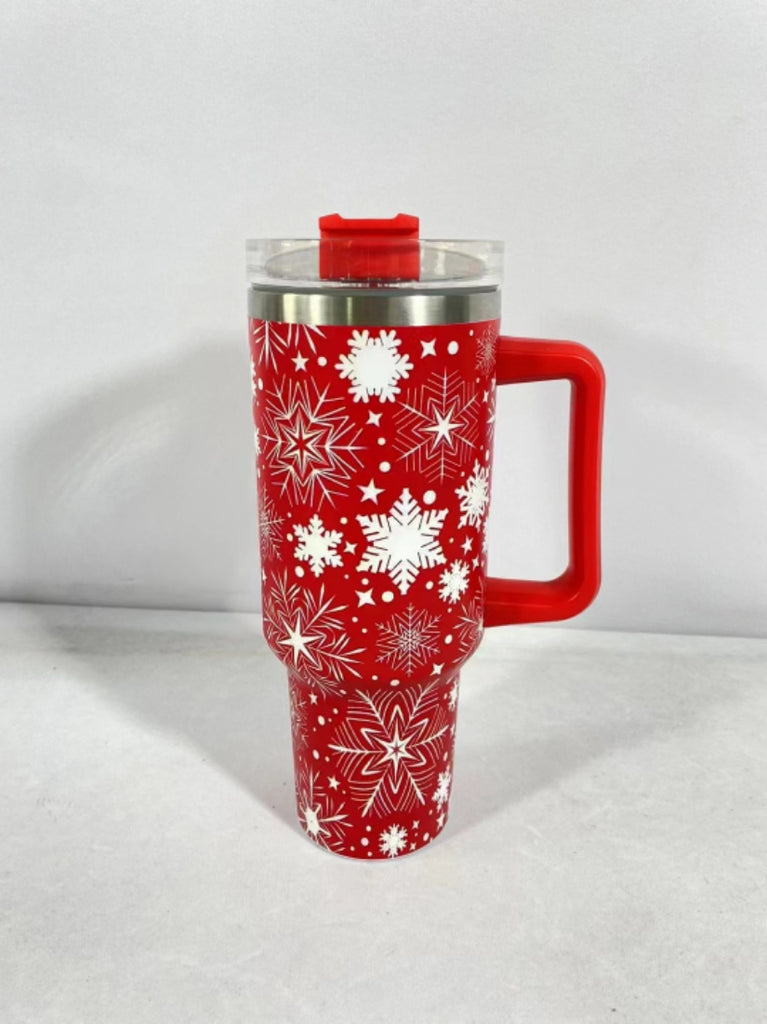 Christmas Pattern Stainless Steel Mug: Large Vacuum Tumbler