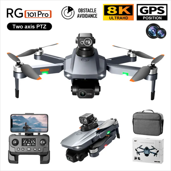 RG101 PRO PROFESSIONAL DRONE: 3000M RANGE, 8K CAMERA, GPS, OBSTACLE AVOIDANCE