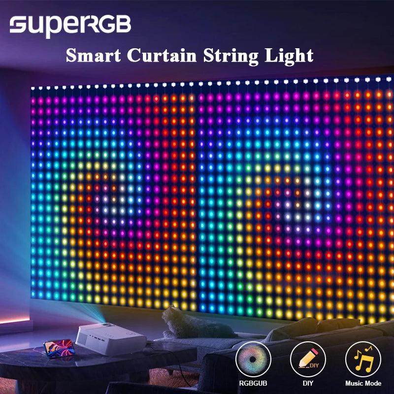 Smart RGB LED Curtain Lights with App Control (2 Pcs)  VEXAN Shop