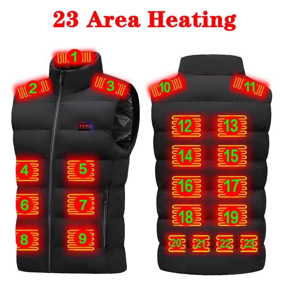 Winter Electric Heated Vest: 23 Heating Areas, USB Charger  VEXAN Shop