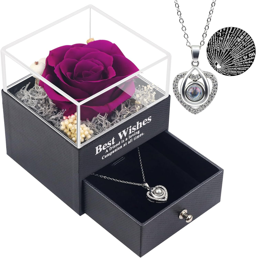 Eternal Love Rose Necklace Set - Perfect Gift for Her on Anniversary, Birthday, or Valentine's Day