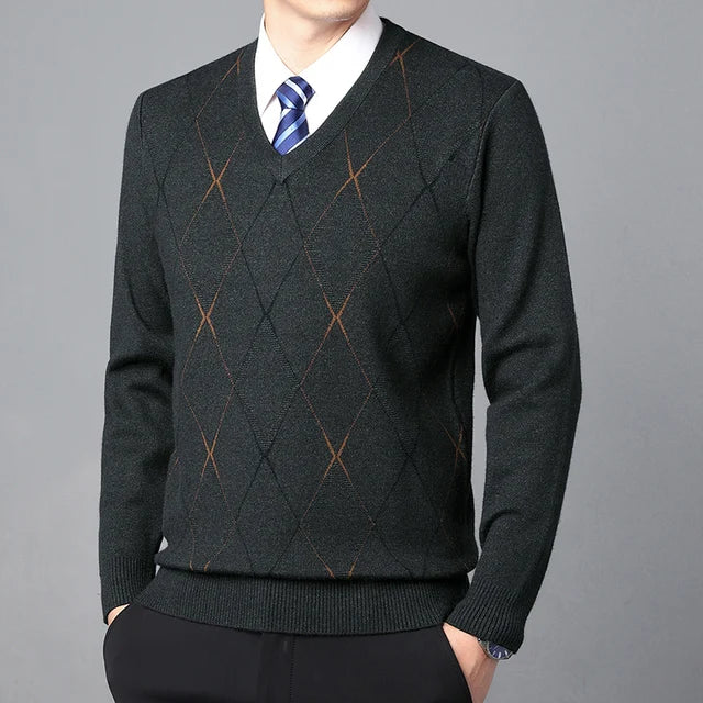 Heart Neckline Men's Casual Sweater