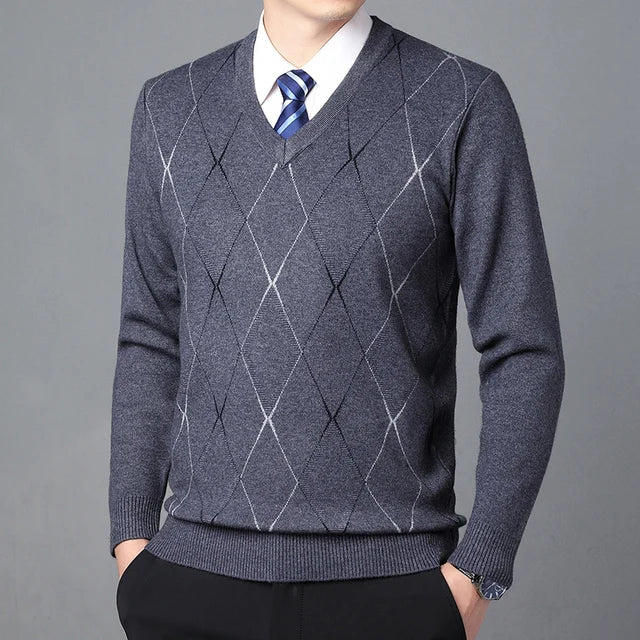 Heart Neckline Men's Casual Sweater