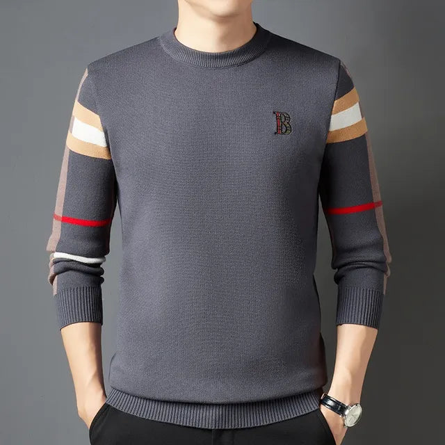 Winter 2023 Men's Designer Stripe Plaid Pullover  VEXAN Shop